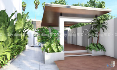 Sân vườn biệt thự hiện đại.