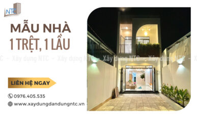 Mẫu nhà phố 1 trệt, 1 lầu.