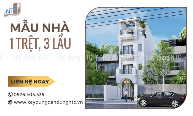 Mẫu nhà 1 trệt 3 lầu phong cách cổ điển ấn tượng.