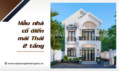 Mẫu nhà mái Thái cổ điển 2 tầng đơn giản, tinh tế.