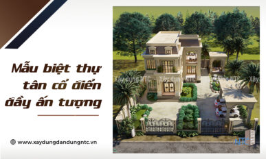 Mẫu biệt thự tân cổ điển 2 tầng đẹp ấn tượng trên không gian lớn.