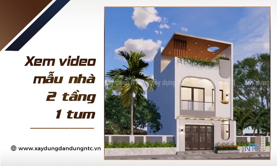 Mẫu nhà 2 tầng 1 tum hiện đại, đầy sáng tạo.