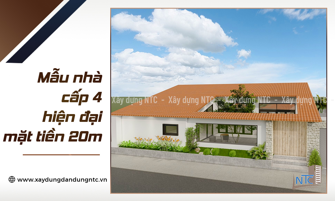 Mẫu nhà cấp 4 đẹp phong cách hiện đại.