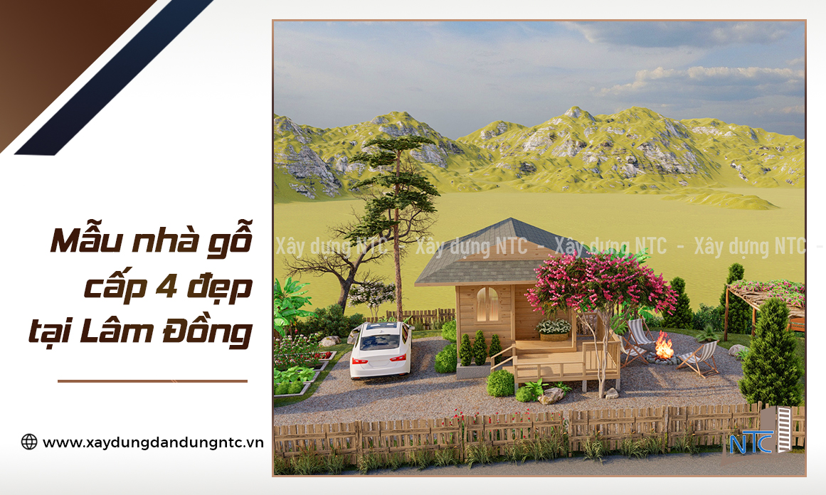 Mẫu nhà gỗ cấp 4 đẹp – Mẫu nhà bungalow tại Lâm Đồng.