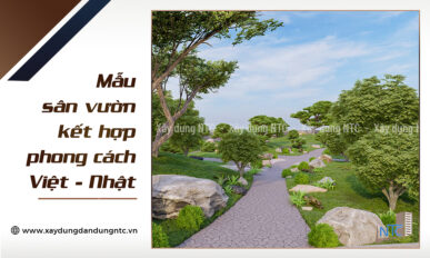 Mẫu thiết kế sân vườn phong cách Việt – Nhật.