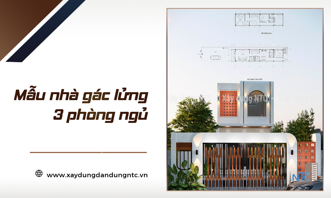 Mẫu nhà gác lửng 3 phòng ngủ đẹp hiện đại năm nay. (ảnh 1)