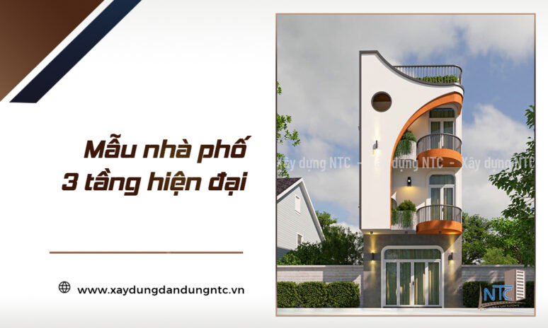 Mẫu nhà phố 3 tầng hiện đại thiết kế độc đáo.