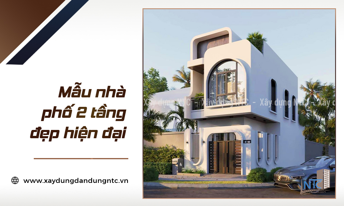 Mẫu nhà phố 2 tầng đẹp phong cách hiện đại. (ảnh 1)