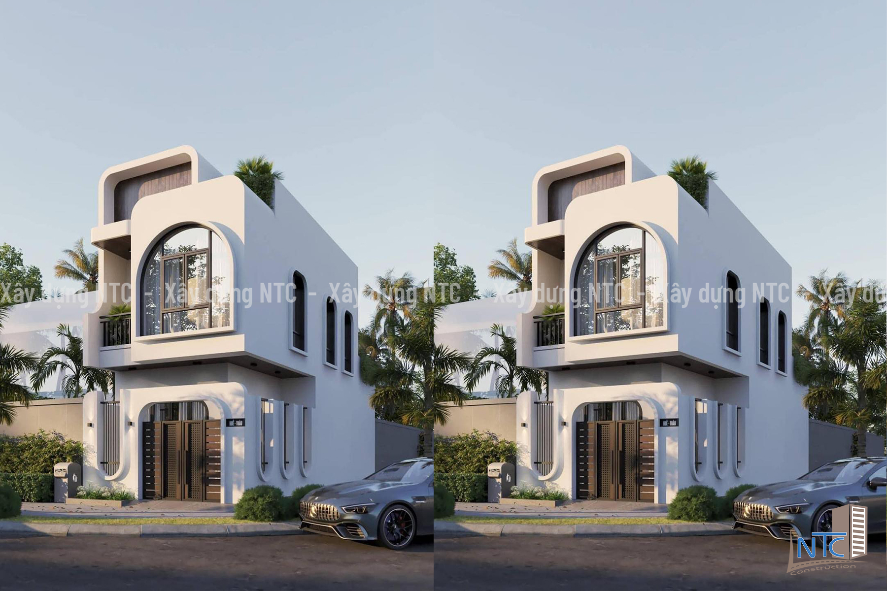 Mẫu nhà phố 2 tầng đẹp phong cách hiện đại. (ảnh 3)