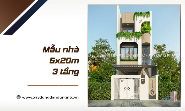 Mẫu nhà 5×20 3 tầng kết hợp dạy học.