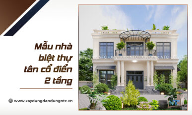 Mẫu nhà biệt thự tân cổ điển sang trọng có sân vườn.