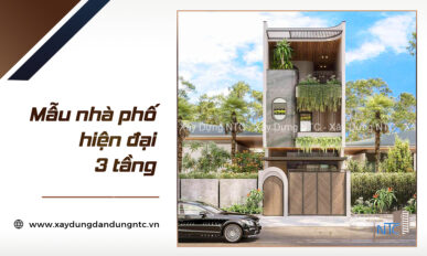 Mẫu nhà phố hiện đại 3 tầng không gian xanh.
