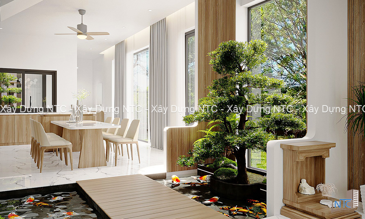 Mẫu nhà mặt tiền 5m 3 tầng – Hiện đại và gần gũi với thiên nhiên. (ảnh 4)