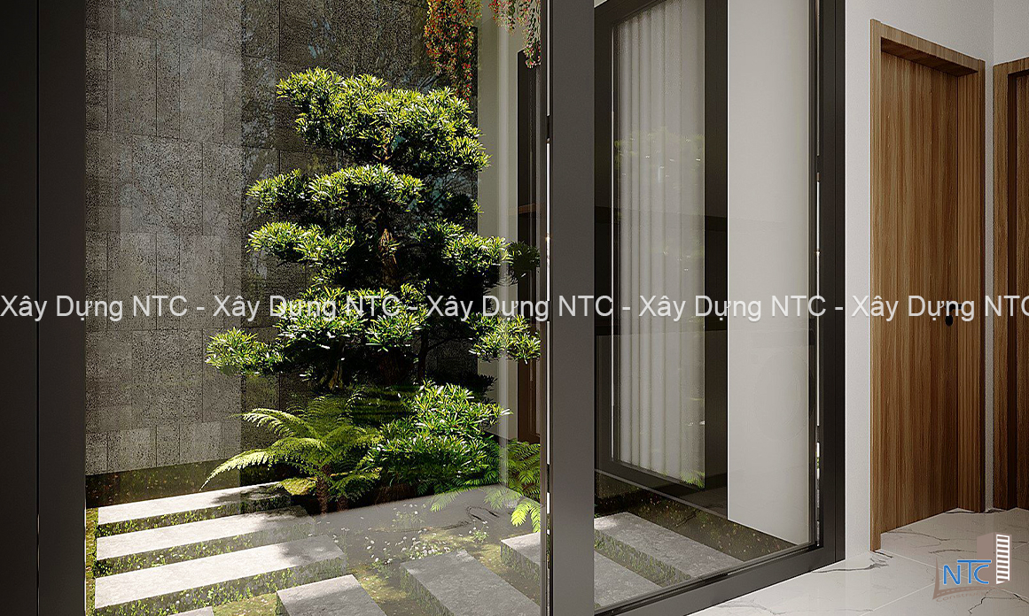 Mẫu nhà mặt tiền 5m 3 tầng – Hiện đại và gần gũi với thiên nhiên. (ảnh 9)