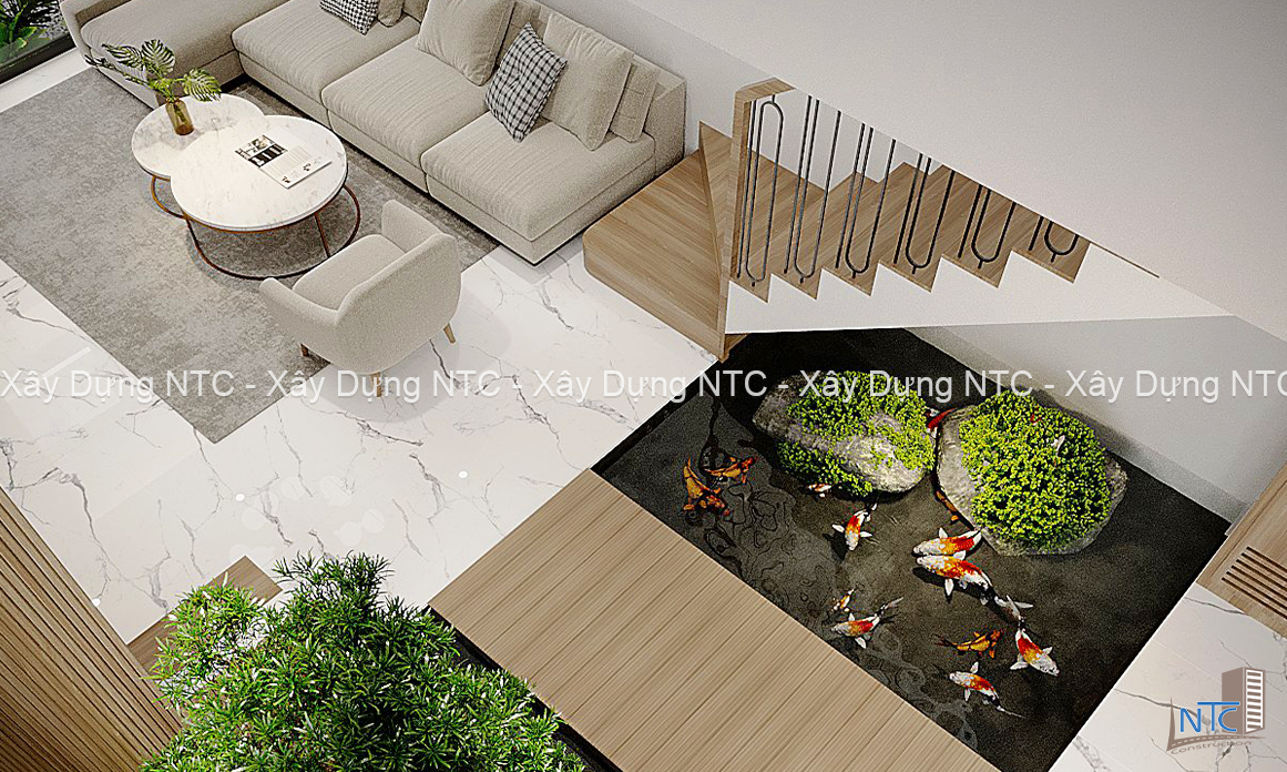 Mẫu nhà mặt tiền 5m 3 tầng – Hiện đại và gần gũi với thiên nhiên. (ảnh 8)