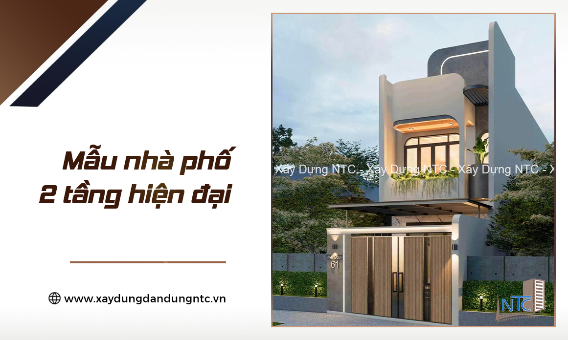 Mẫu nhà phố 2 tầng hiện đại kiến trúc tối giản. (ảnh 1)