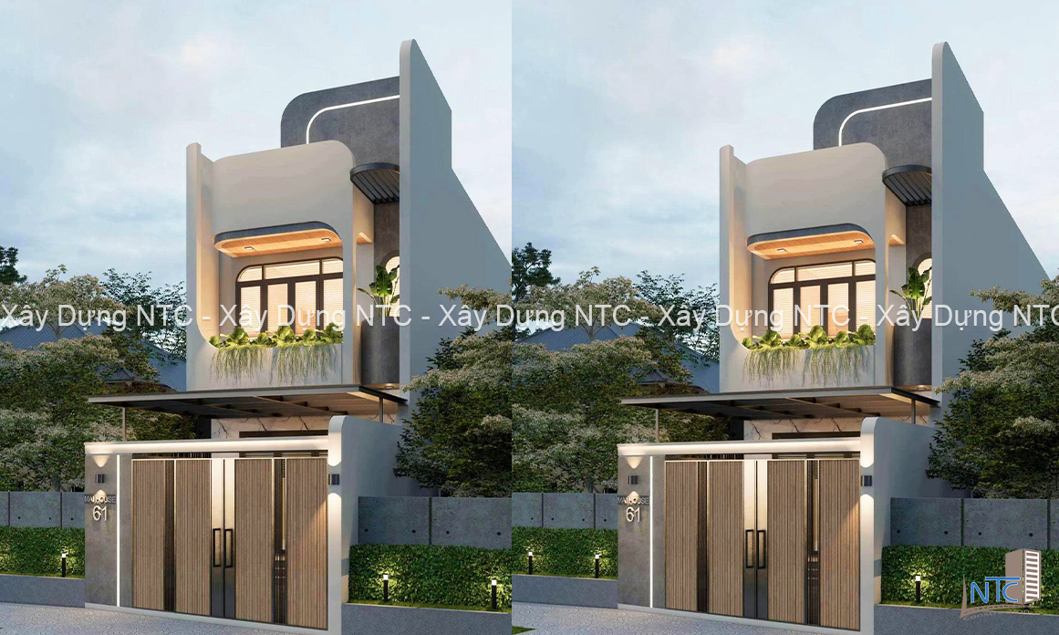 Mẫu nhà phố 2 tầng hiện đại kiến trúc tối giản. (ảnh 2)