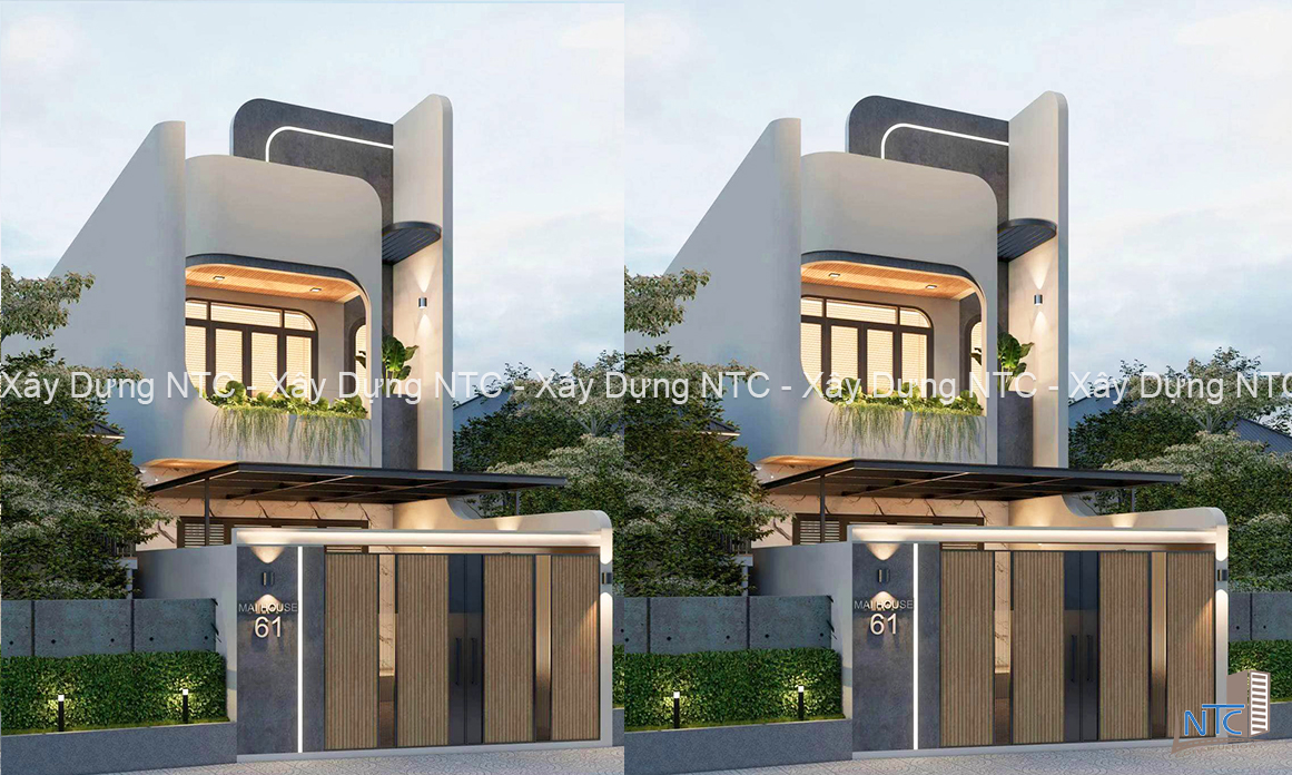 Mẫu nhà phố 2 tầng hiện đại kiến trúc tối giản. (ảnh 4)
