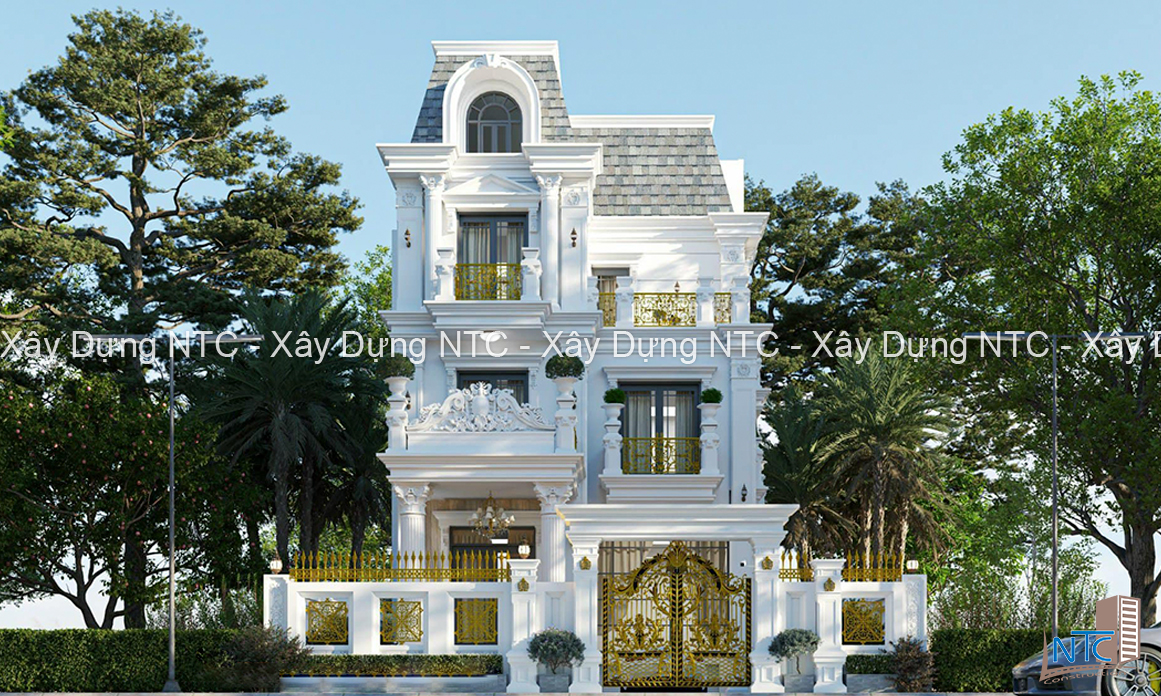So sánh giá thiết kế nhà: Phong cách hiện đại, tân cổ điển và cổ điển. 2 Gia thiet ke nha theo phong cach tan co dien