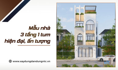 Mẫu nhà 3 tầng 1 tum hiện đại đầy ấn tượng.