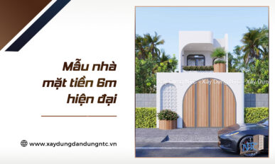 Mẫu nhà mặt tiền 6m hiện đại, không gian xanh.