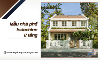 Mẫu nhà phố Indochine 2 tầng thanh lịch.
