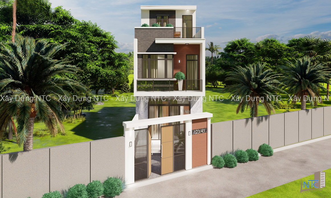 Mẫu nhà phố 3 tầng hiện đại, đầy đủ công năng. (ảnh 4)